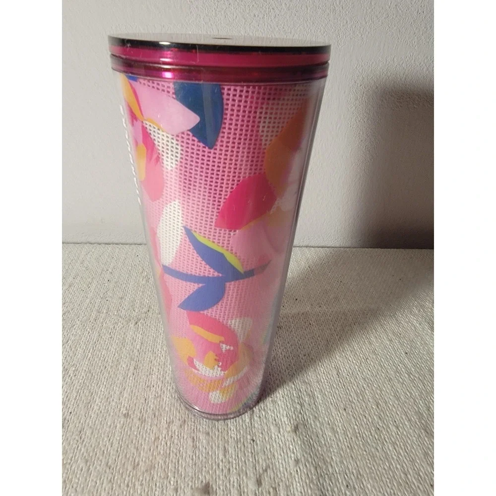 STARBUCKS Spring 2023 Pink Floral Cold Cup Tumbler‎ Venti 24 oz NWT NO STRAW